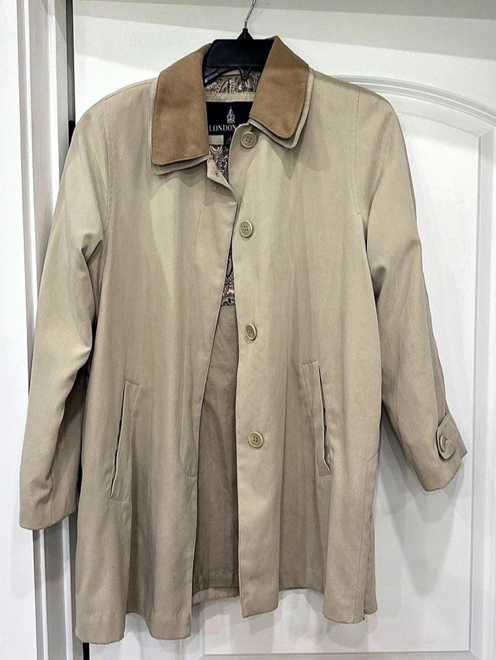 London Fog Beige Petite Trench Coat